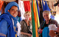 Getting scarves for our camel ride,  Morocco