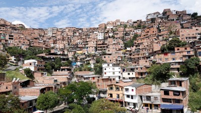 The hillsides surounding Medellin are densely populated