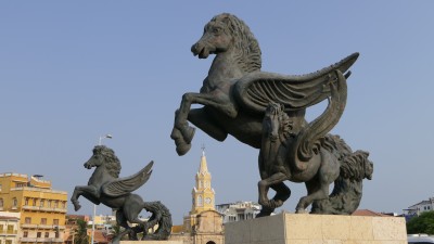 The Pegasus statues give their name to Cartagena's harbour.