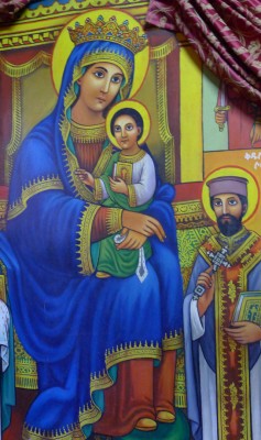 Ancient religious painting and icons abound in the churches. 