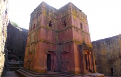 The Lalibela churches are carved into the rock below ground level.