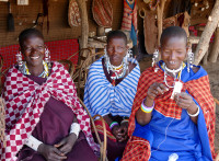 Three lovely ladies at the Masai Village
