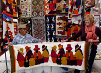 Checking out the handicrafts,  Otavalo Markets