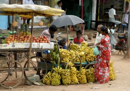 Fruit stall by the temple