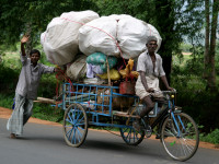 Shifting the load, a common sight in India