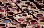 Ancient leather dyeing vats,  Fes