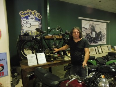 Andreas at his Classic Motorcycle Museum, Nicosia, Cyprus