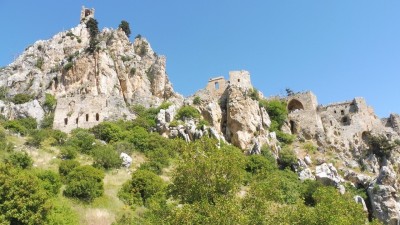 St Hilarion Castle on it's rocky peak, Northern Cyprus.