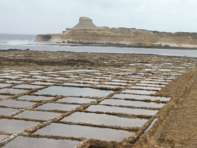 350 year old salt pans on Gozo Island, Malta.