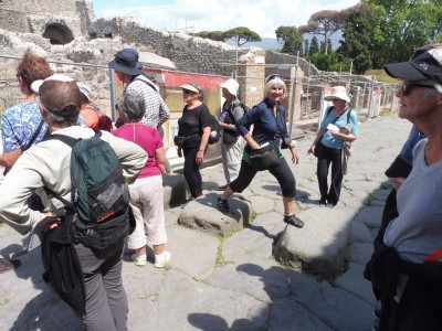 Pompeii, Beverley on a "pedestrian crossing"