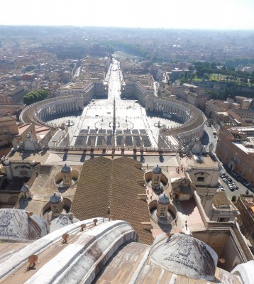 View from the top of the dome at St Peter's in Rome