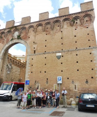One of the impressive city gates, Siena in Tuscany